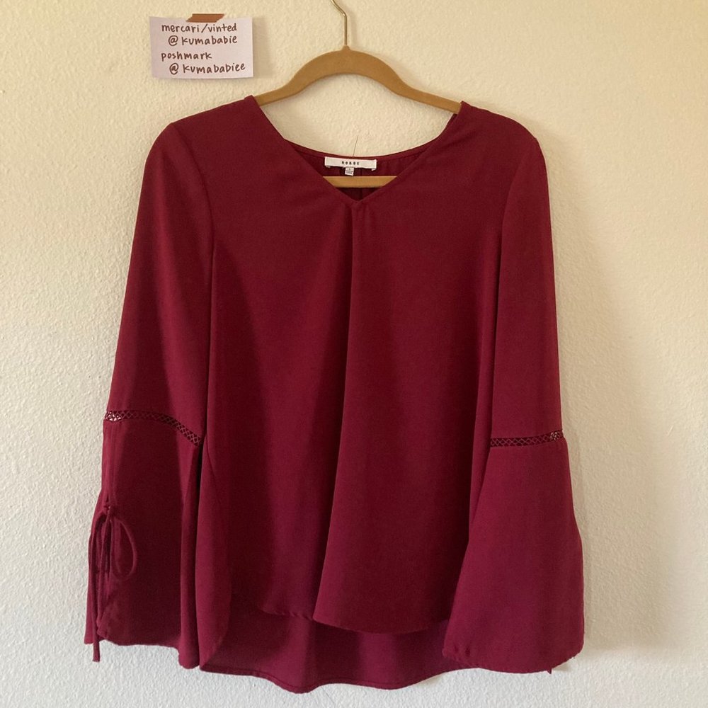 ro&de - burgundy blouse with bell sleeves